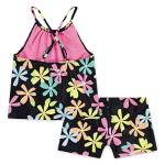 Hurley Girls' Floral Boyshort Tankini Swimsuit