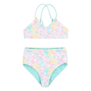 Hurley Girls' High Waisted Blue Ice Bikini Set