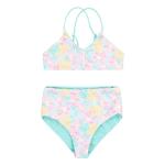 Hurley Girls' High Waisted Blue Ice Bikini Set