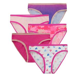 Hurley Girls' 5-Pack Bikini Underwear - Pink/Grey/Purple