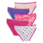 Hurley Girls' 5-Pack Bikini Underwear - Pink/Grey/Purple