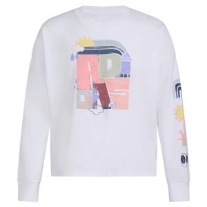 adidas Girls' Long Sleeve Crew Tee - White