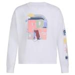 adidas Girls' Long Sleeve Crew Tee - White