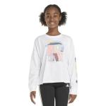 adidas Girls' Long Sleeve Crew Tee - White