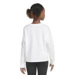 adidas Girls' Long Sleeve Crew Tee - White