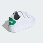 adidas Baby Advantage Sneakers, White/Green, Size 10K