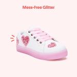 FabKids Girls Light-Up Glitter Heart Sneakers