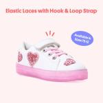 FabKids Girls Light-Up Glitter Heart Sneakers
