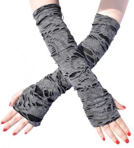 Aucute Unisex Gothic Fingerless Gloves for Cosplay