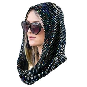 Sparkly Sequin Rave Hood and Bandana Set
