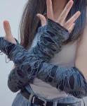Aucute Unisex Gothic Fingerless Gloves for Cosplay