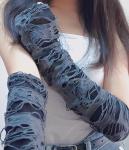 Aucute Unisex Gothic Fingerless Gloves for Cosplay