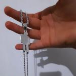 Hip-Hop Crooked Head Zircon Pendant Necklace