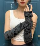 Aucute Unisex Gothic Fingerless Gloves for Cosplay