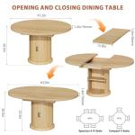 Extendable Round Dining Table for 4-6 People