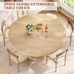 Extendable Round Dining Table for 4-6 People