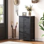 ODK Small Black Dresser with 4 Fabric Drawers