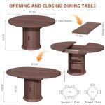 Extendable Round Dining Table for 4-6 People