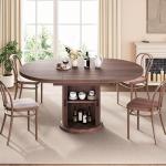 Extendable Round Dining Table for 4-6 People