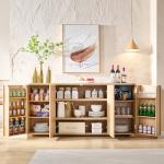 Curved Modern Buffet Cabinet with 4 Doors