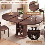 Extendable Round Dining Table for 4-6 People