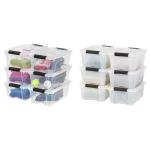 IRIS USA 13 Qt Clear Plastic Storage Bins, 12 Pack