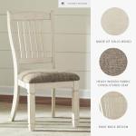 Set of 2 Antique White Upholstered Dining Chairs