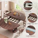 Extendable Round Dining Table for 4-6 People