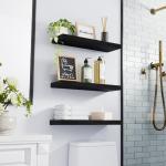 BAYKA Rustic Floating Wall Shelves - Set of 3