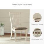 Set of 2 Antique White Upholstered Dining Chairs