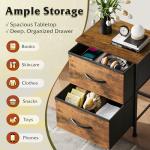 WLIVE Small Nightstand with 2 Drawer Bins