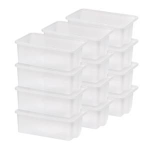 IRIS USA Small Clear Storage Bins, 12 Pack