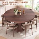 Extendable Round Dining Table for 4-6 People