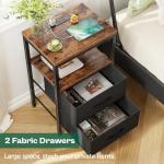 Huuger Nightstand with Charging Station and Drawers