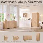 Curved Modern Buffet Cabinet with 4 Doors