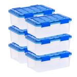 IRIS USA 6-Pack Airtight Plastic Storage Bins