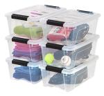 IRIS USA 13 Qt Clear Plastic Storage Bins, 12 Pack