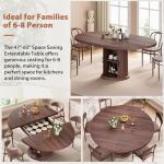 Extendable Round Dining Table for 4-6 People