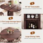Extendable Round Dining Table for 4-6 People
