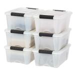 IRIS USA 13 Qt Clear Plastic Storage Bins, 12 Pack