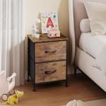 WLIVE Small Nightstand with 2 Drawer Bins