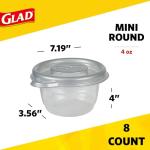 GladWare Mini Round Food Storage Containers, 8 Count