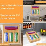 Bamboo Ziplock Bag Organizer for Kitchen Drawers