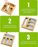 Bamboo Ziplock Bag Organizer for Kitchen Drawers