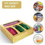 Bamboo Ziplock Bag Organizer for Kitchen Drawers