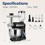 VIVOHOME 3-in-1 Stand Mixer with 6 Quart Bowl