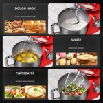 KICHOT 4.8 Qt Tilt-Head Stand Mixer, Red