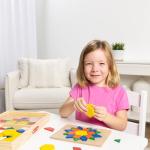 Melissa & Doug Colorful Wooden Shape Tiles Set