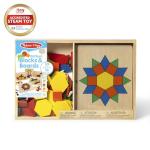 Melissa & Doug Colorful Wooden Shape Tiles Set