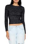Forever 21 Women's Black Ribbed Fuzzy Sweater